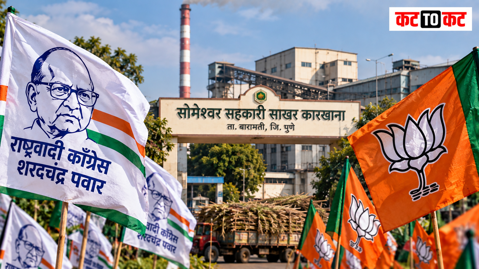 BJP leaders and political activity around Someshwar Sugar Factory election in Baramati