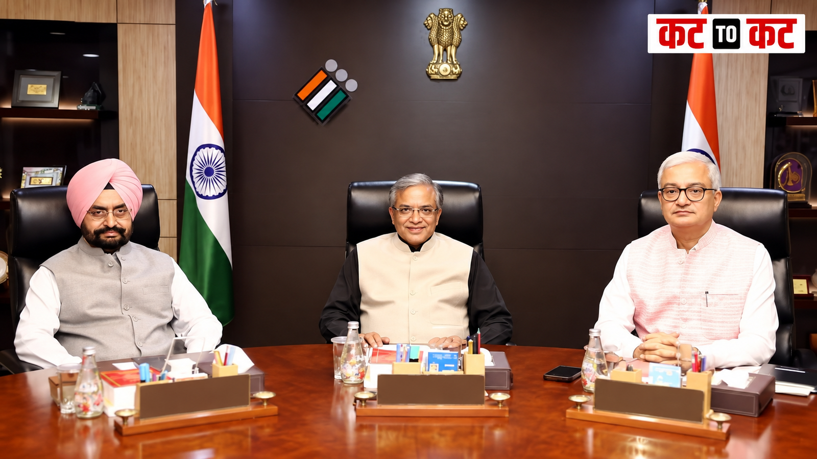Election Commission of India officials Gyanesh Kumar Sukhbir Singh Sandhu and Vivek Joshi