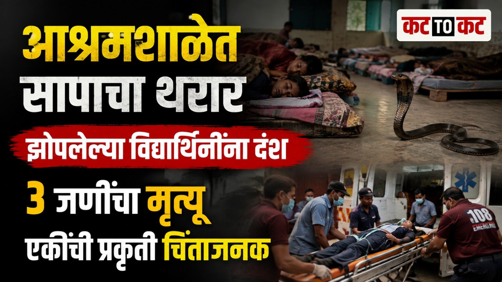 Three girl students die after snakebite at a residential ashram school in Japtalai, Dhanora taluka, Gadchiroli.