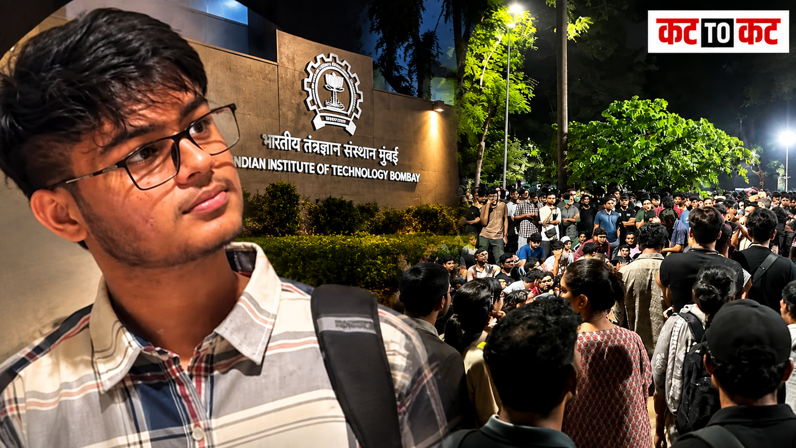 Students protest at IIT Bombay campus after the death of a second-year student
