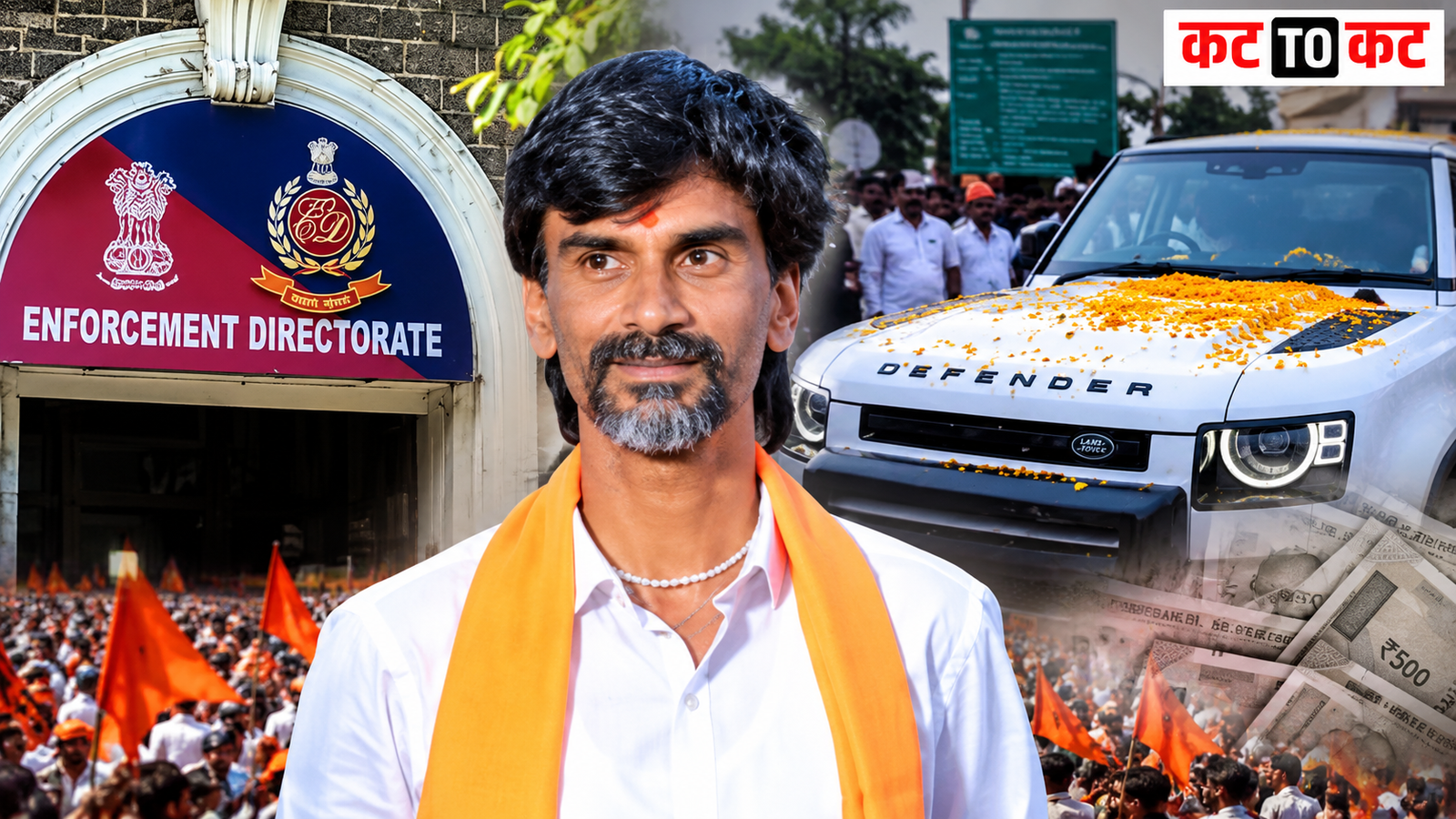 Manoj Jarange Patil amid reports of a preliminary ED inquiry into financial transactions linked to his associates