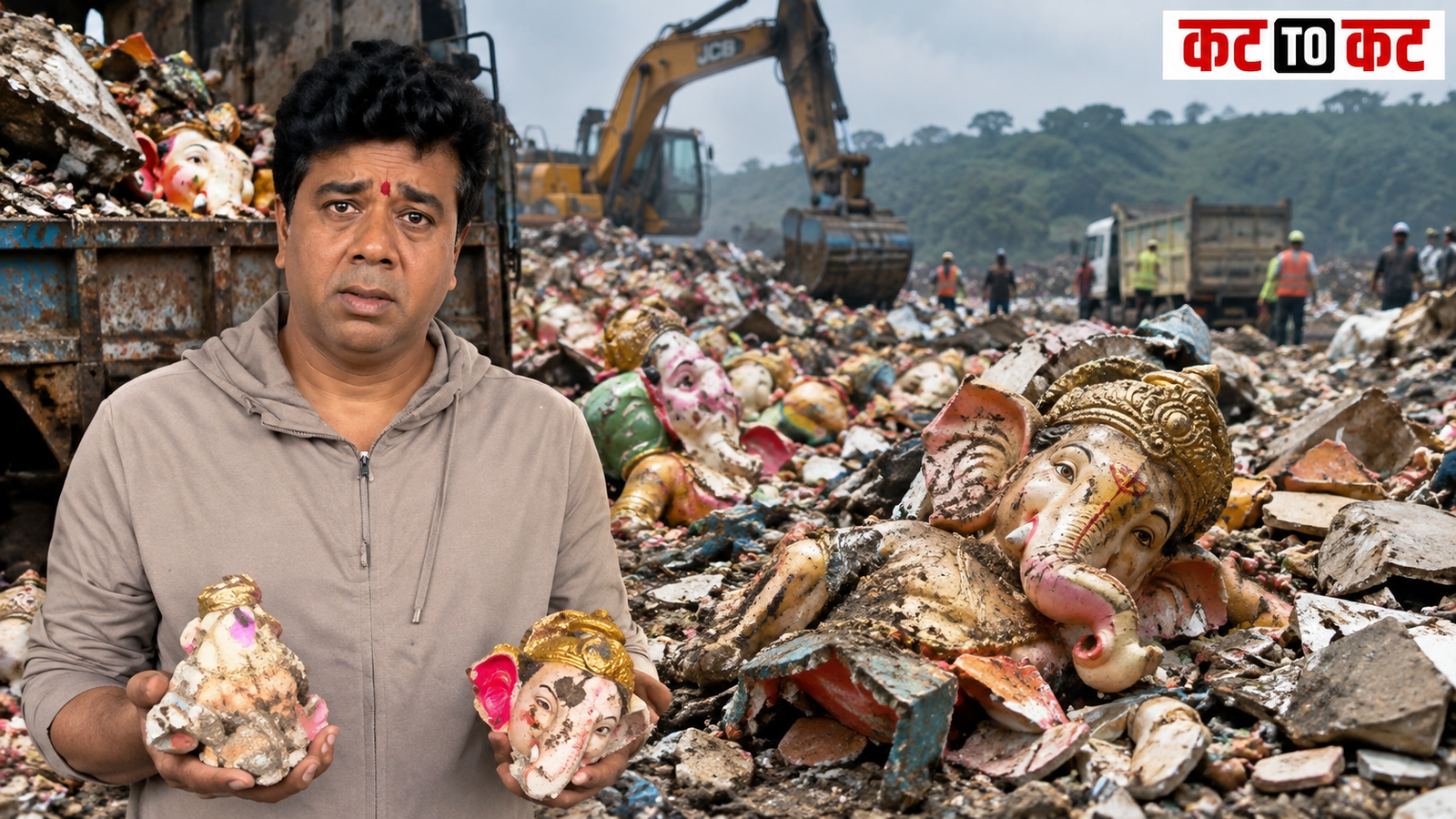 Broken Ganesh idols seen at a dumping site in Mulund after Ganesh Visarjan
