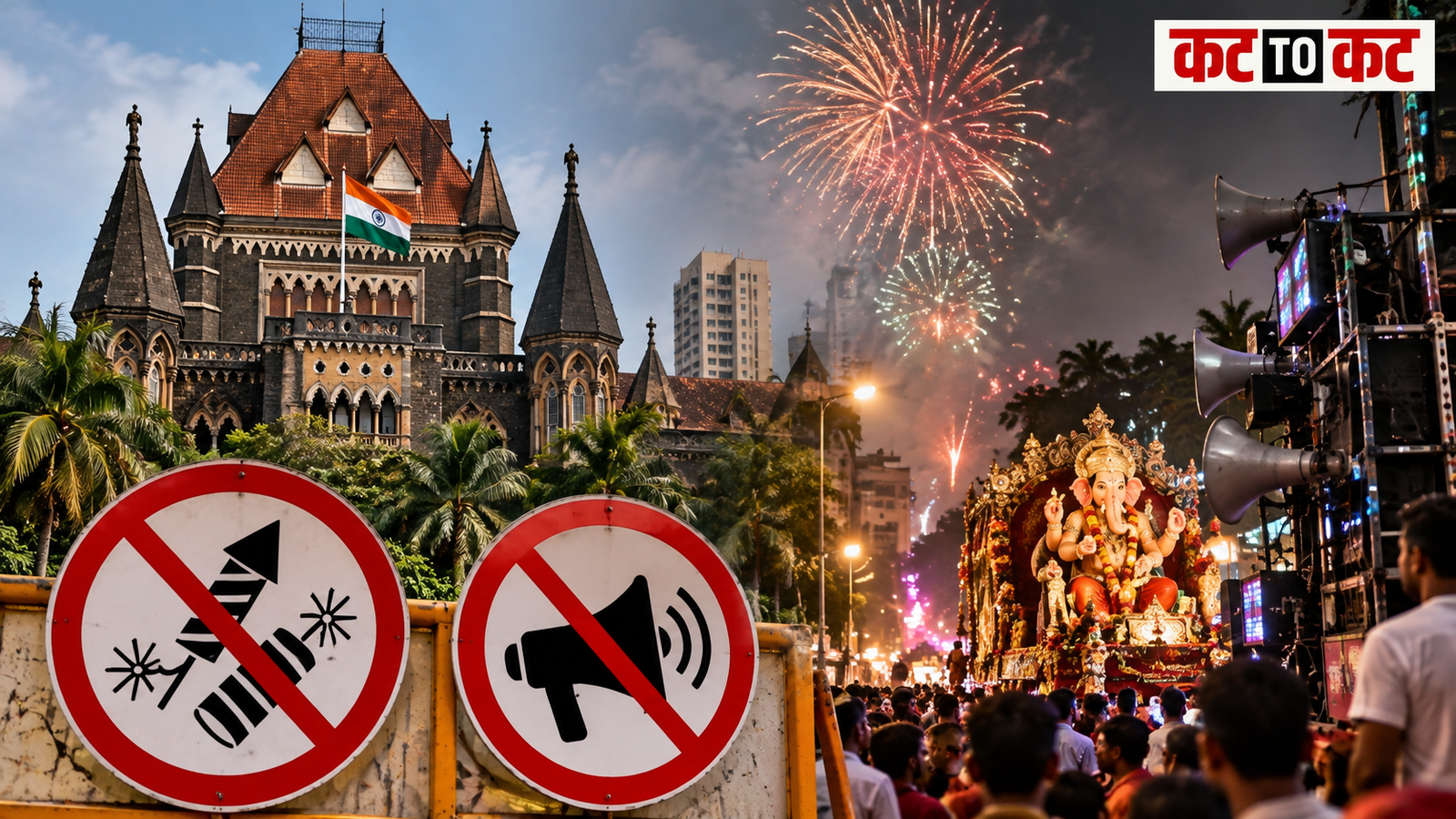 Bombay High Court building in Mumbai amid noise pollution and festival regulations