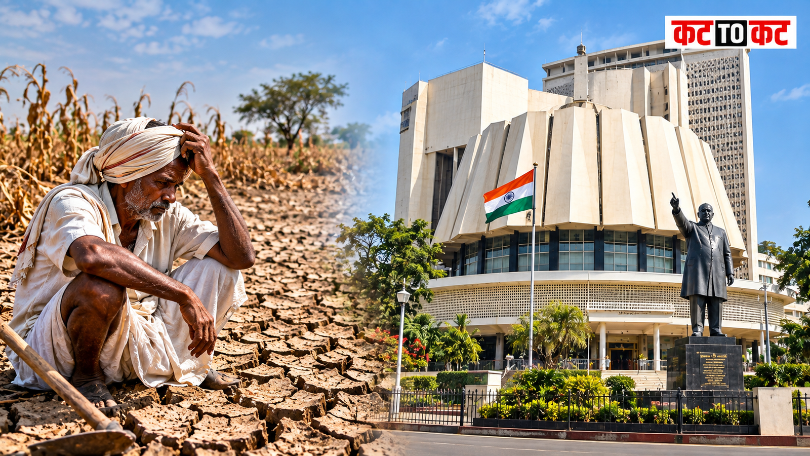 Maharashtra Vidhan Bhavan in Nagpur, representing proposed winter session expenditure amid drought conditions in the state.