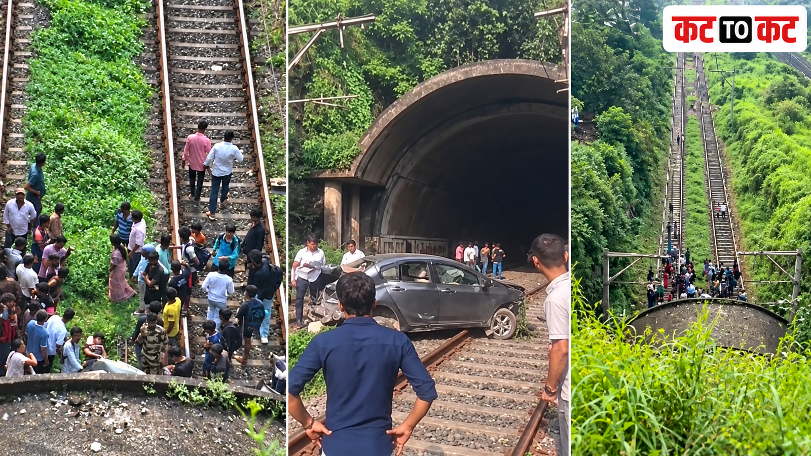 Car falls from Parsik Hill onto railway tracks in Belapur Navi Mumbai