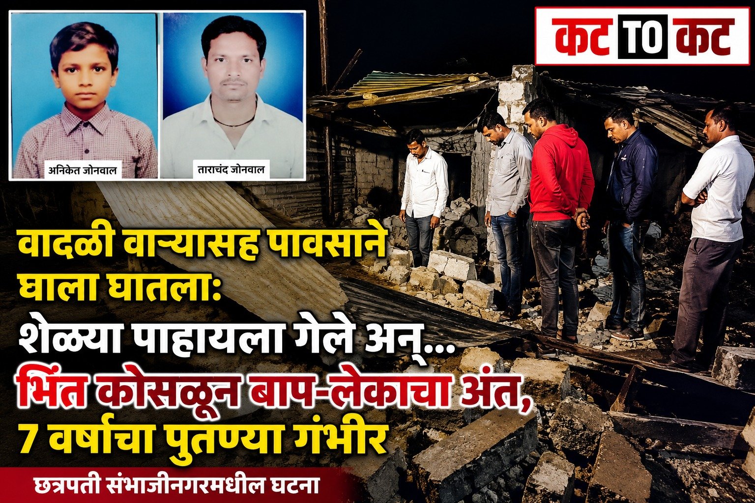 शेळ्यांची काळजी घ्यायला गेले, पण काळानेच घाला घातला; भिंत कोसळून बाप-लेकाचा दुर्दैवी मृत्यू