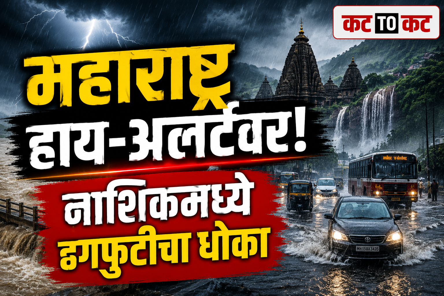 महाराष्ट्रावर मुसळधार पावसाचं संकट; मुख्यमंत्र्यांचे सतर्कतेचे आदेश, नाशिक-त्र्यंबकेश्वरमध्ये ढगफुटीसदृश पावसाची शक्यता