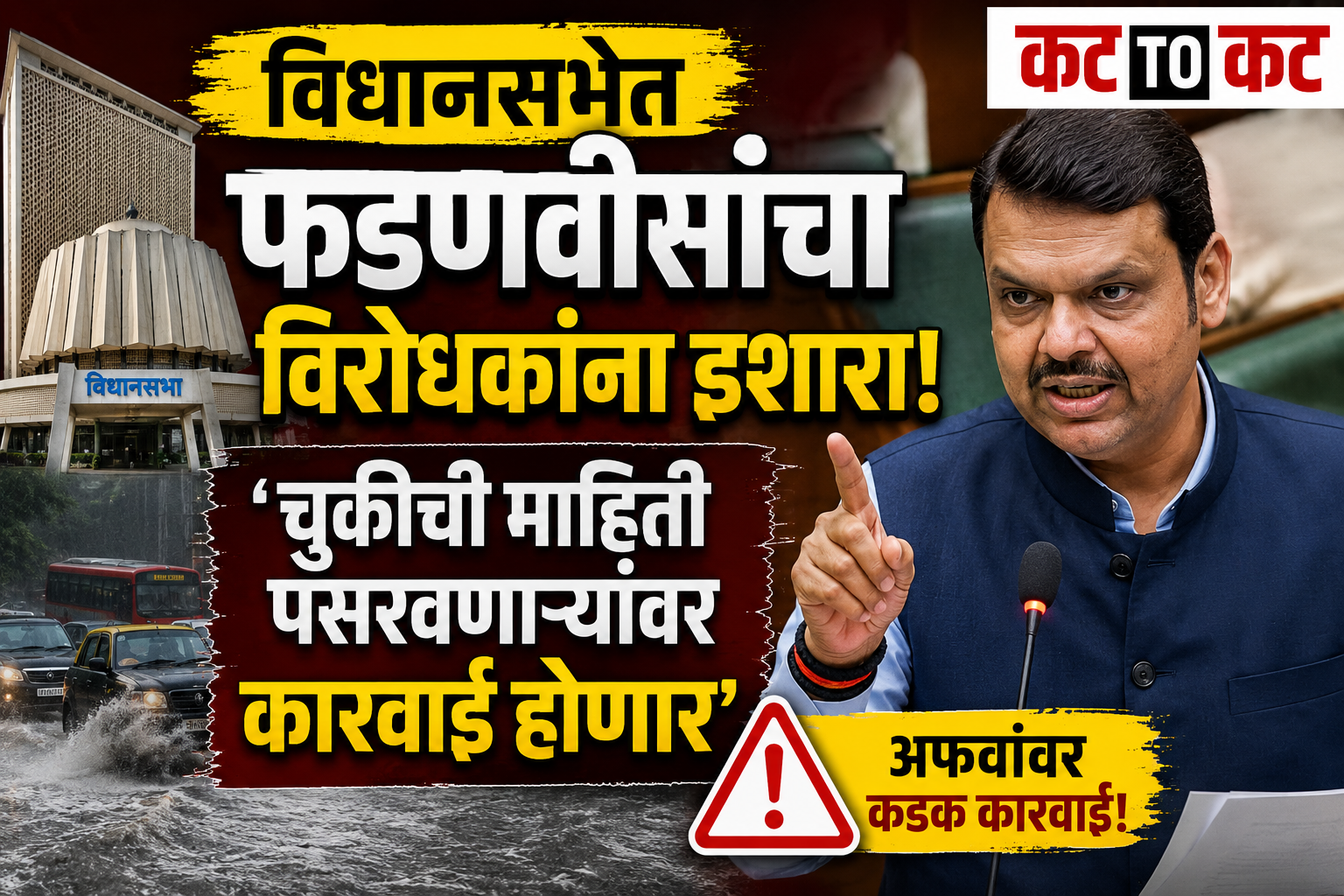 विधानसभेत फडणवीसांचा विरोधकांना इशारा ; चुकीची माहिती पसरवणाऱ्यांवर कारवाई होणार'